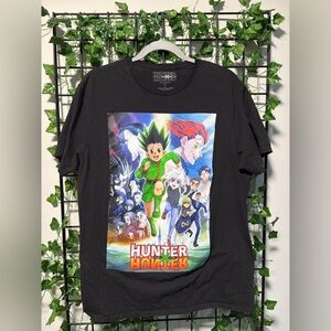 Hunter Black Tee with Multicolor Anime Cast Print